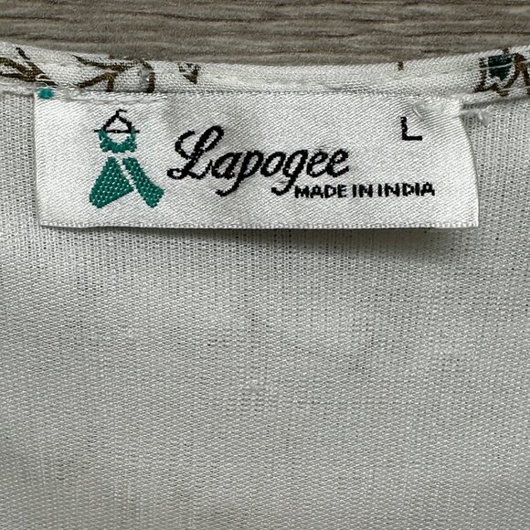 Boho Maxi Dress White Floral Print Sleeveless V-Neck Lined with Pockets Size L - Picture 15 of 15